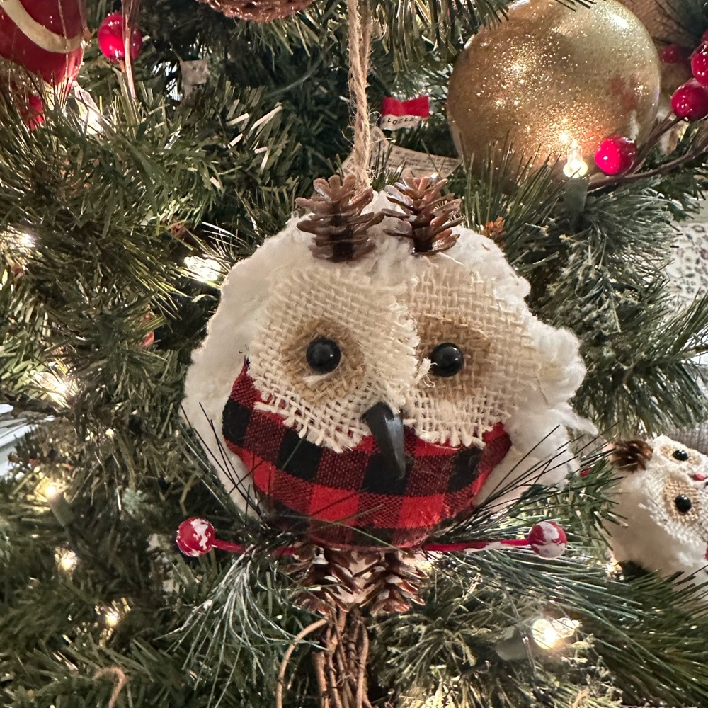 Rustic Owl Christmas Ornament